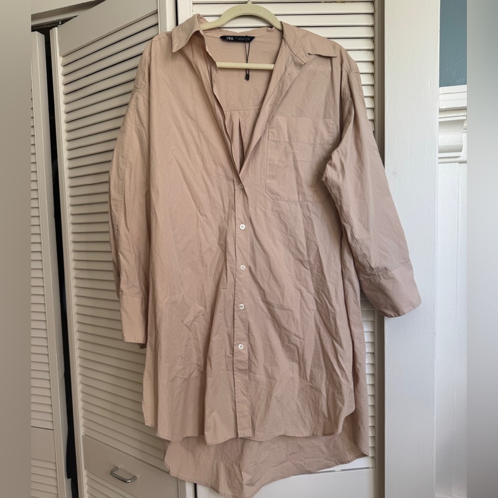 Zara Oversized Button Down shirt dress